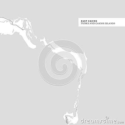 Map of East Caicos Island Vector Illustration